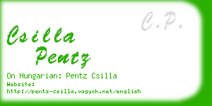 csilla pentz business card